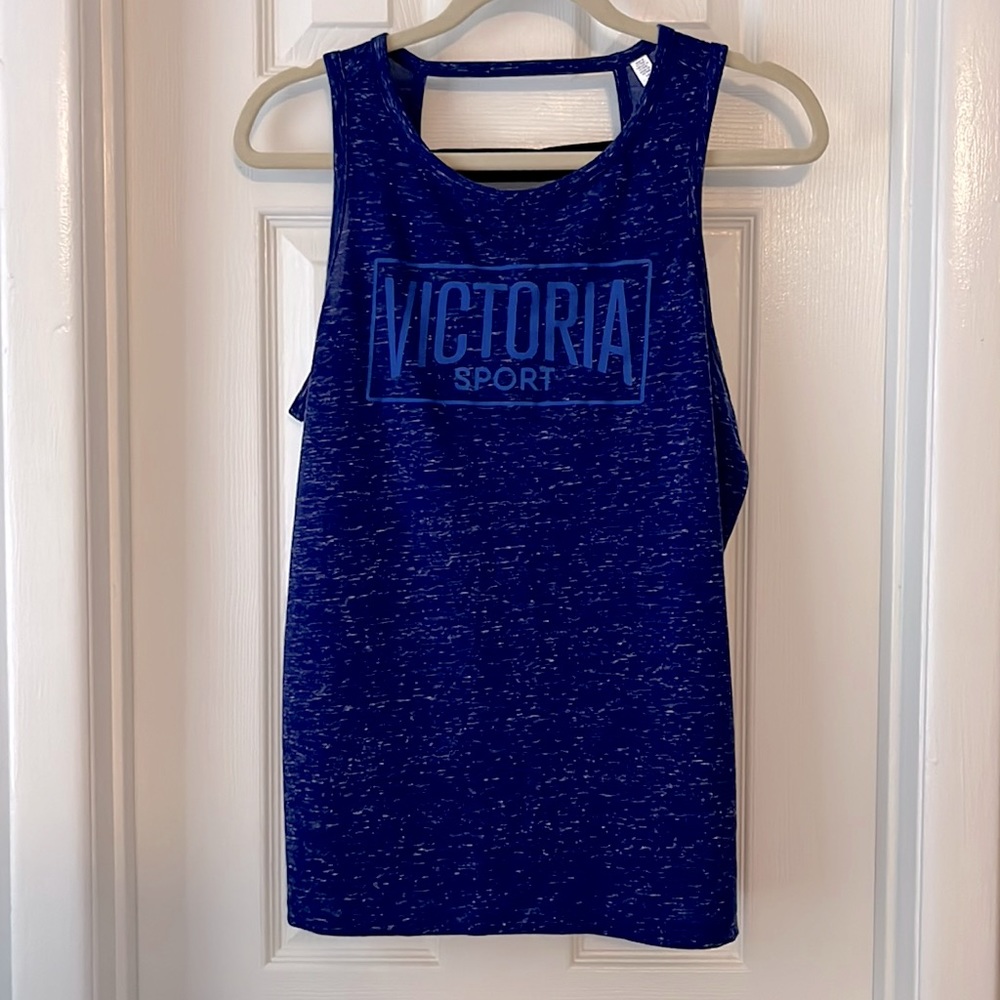 Victoria’s Secret Sport blue marled workout tank top stray back large